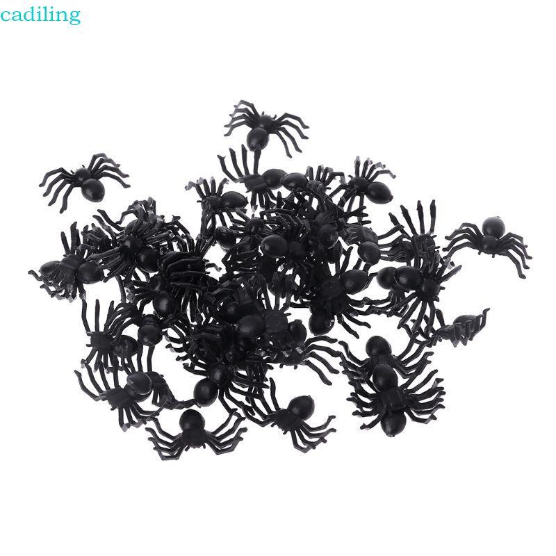 Ciling 50 Chiếc Nhỏ Nhựa Đen Giả Đồ Chơi Nhện Ngộ nghĩnh Trò Đùa Prank Đạo Cụ Halloween Deco