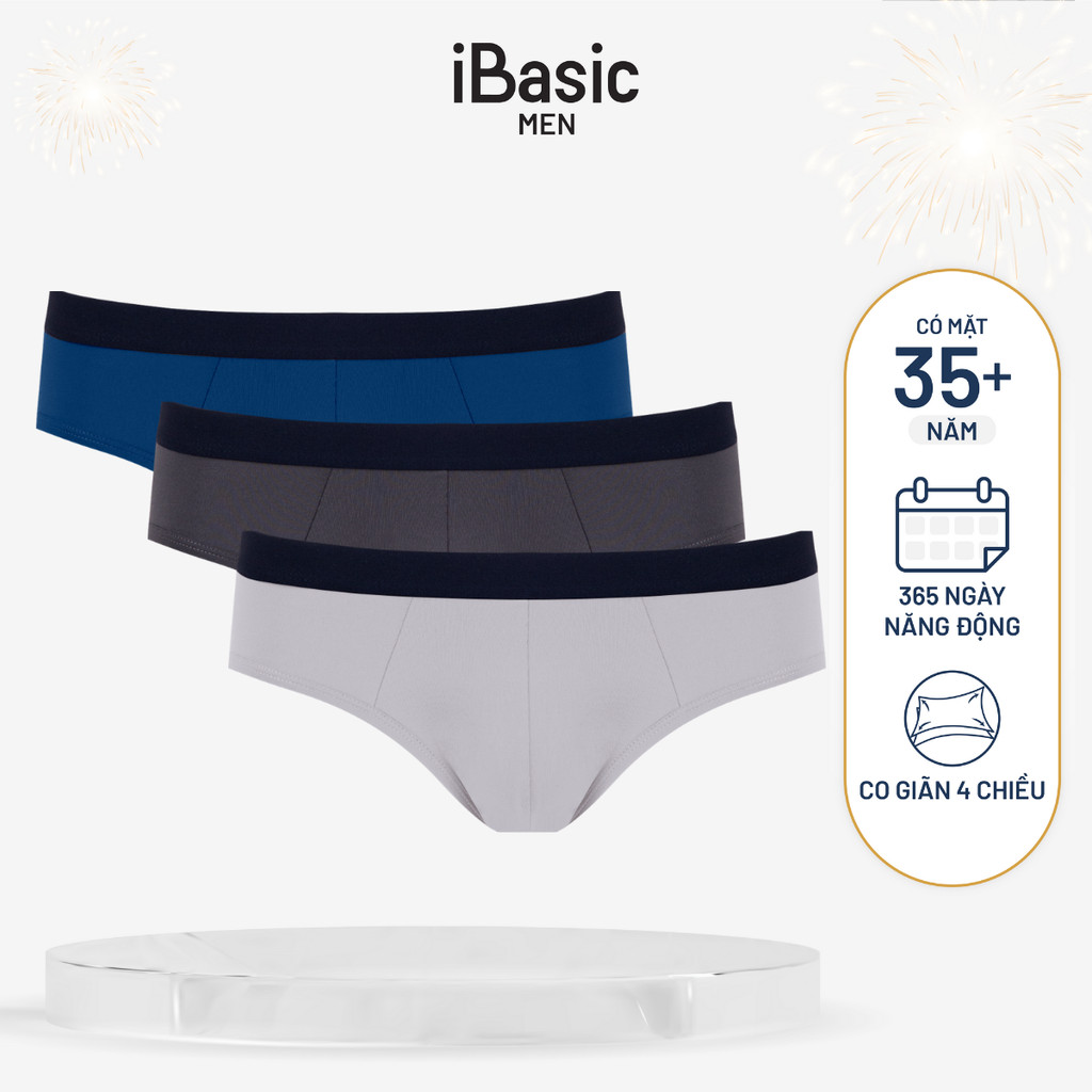 [GIÁ TRẢI NGHIỆM] Combo 3 quần lót nam iBasic brief tam giác thun lạnh PANM111