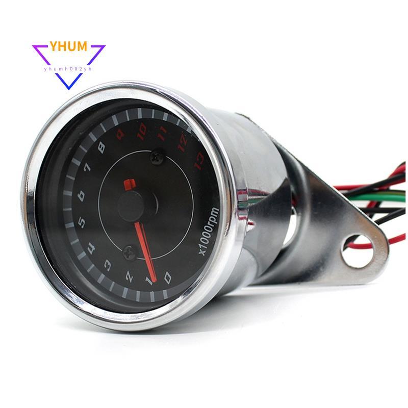 Đồng hồ đo RPM Analog 1000RPM Máy đo tốc độ xe máy DC 12V Đèn nền LED xanh Tacho Meter