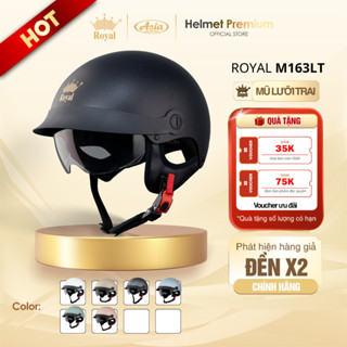 Mũ Bảo Hiểm Nữa Đầu Royal M163LT - Thời Trang Nam Nữ, Lưỡi Trai Và Kính Âm Bảo Hành 12 Tháng