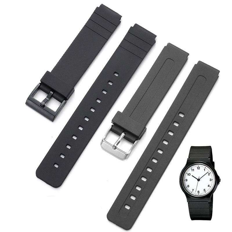 Dây đeo đồng hồ silicon 16mm Dây đeo đồng hồ điện tử cho Casio MQ-24 MQ-71 MQ-76 MW-59 MQ-58 Vòng đe