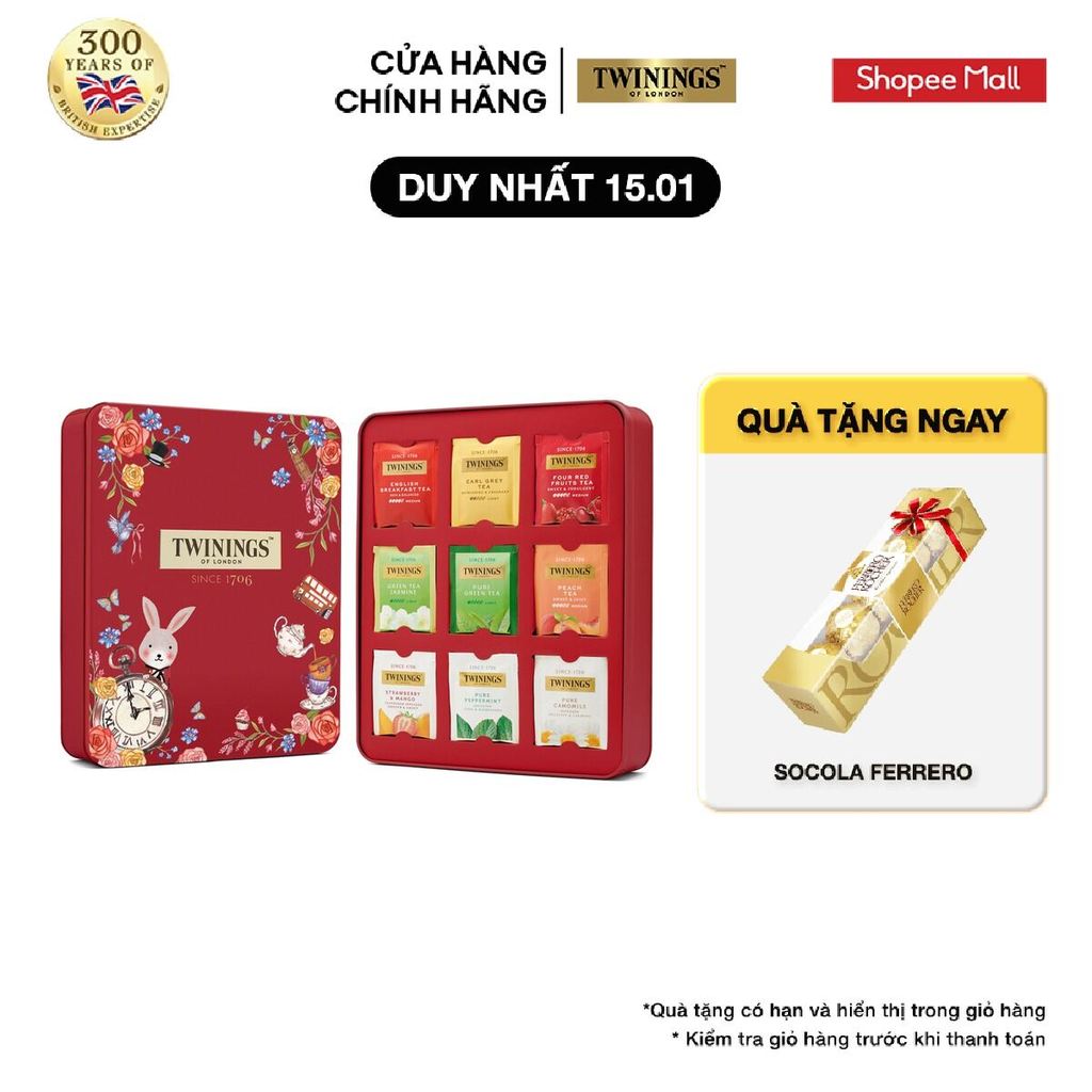 Hộp Thiếc Quà Tặng Twinings 45 Gói Trà