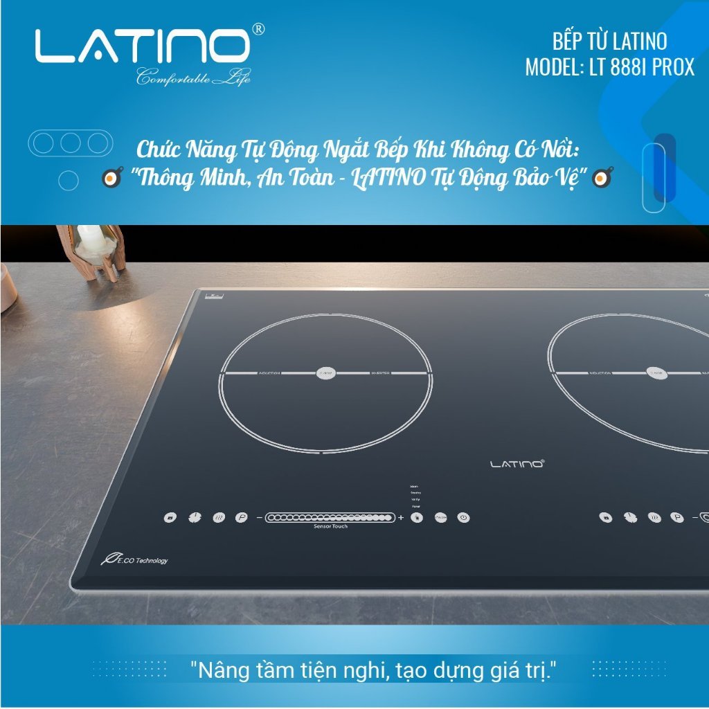 Bếp từ đôi Latino 888IPRO | Công nghệ Inverter | Nhiều tính năng nấu thông minh | Bảo hành 3 năm
