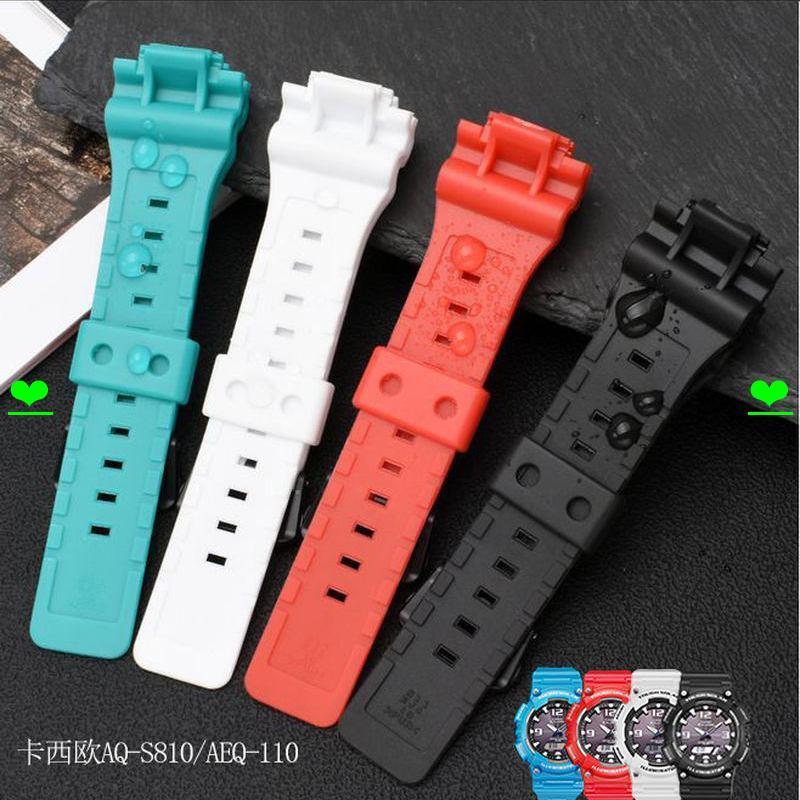 Dây đeo đồng hồ thay thế dây đeo Casio Nhựa đen mờ Phụ kiện dây đeo AQS810W / AEQ-110W / W-735H