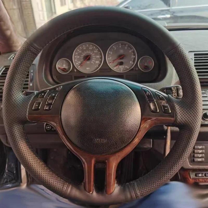 Bọc Vô Lăng Ô Tô Da Thật Chính Hãng Bím Tóc Cho Xe BMW E46 Coupe 2000-2004 E39 X5 E53 2003 Z3 Nội Th