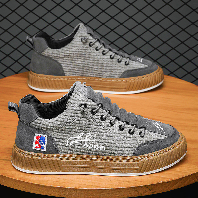 [Sản phẩm mới] Giày nam Giày đế bằng vải nhung mùa xuân Giày vải cao cấp Slip-On Giày thể thao đế mềm hợp thời trang [Bán chạy]