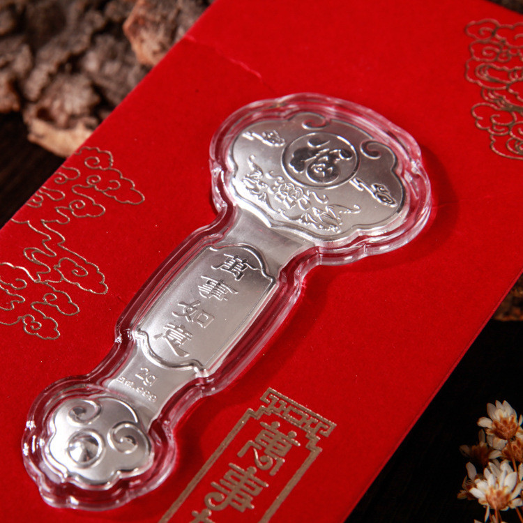 Phong bì đỏ Fuzi bạc sterling Ag999 - Quà tặng đêm giao thừa và sự kiện