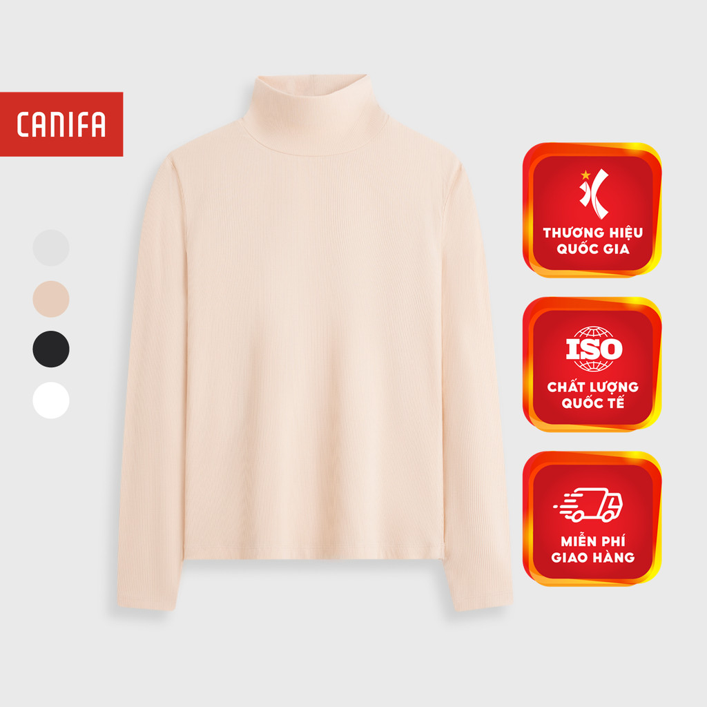 Áo giữ nhiệt nữ cổ cao chất liệu mềm mịn giữ ấm tốt CANIFA 6IT25W006