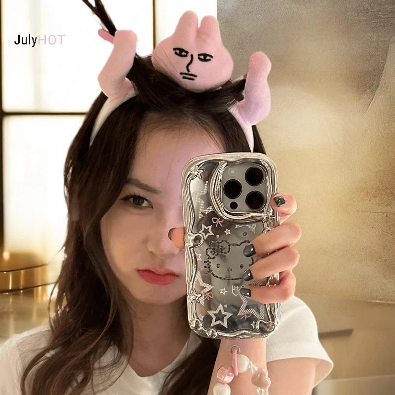 JULYHOT 1 Fun Raise Your Hands To Pull Your Hair, Pink Bunny s, Funny Fun s, Grab Bangs, Hair Ties, 