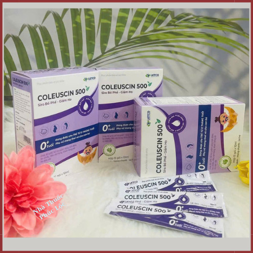 Siro Ho Cảm Coleuscin 500, giảm ho, giảm nghẹt mũi, bổ phế, giảm đau họng
