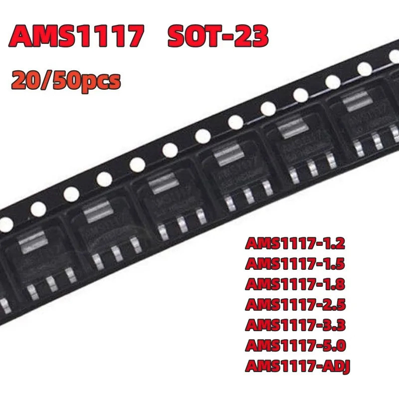 5 CÁI AMS1117 3V3 AMS1117-1.2 AMS1117-1.5 AMS1117-1.8 AMS1117-2.5 AMS1117-3.3 AMS1117-5.0 AMS1117-AD