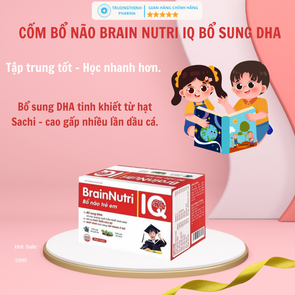 Cốm bổ não Brain Nutri IQ bổ sung DHA, tăng tập trung, cải thiện trí nhớ, hỗ trợ phát triển não bộ
