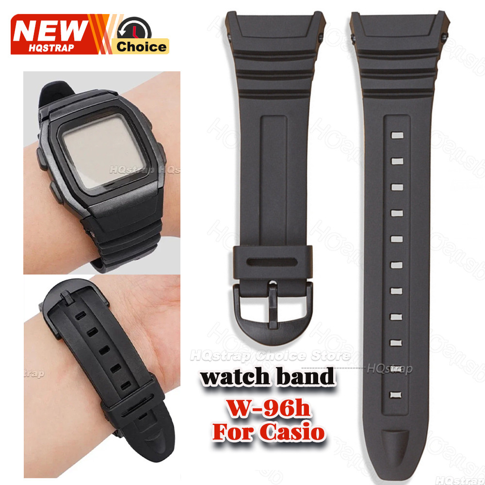Dây Đeo Đồng Hồ Cao Su Cho Casio W-96h Dây Đồng Hồ Model 3239 Vòng Tay PU Nam Nữ Chống Thấm Nước Dây