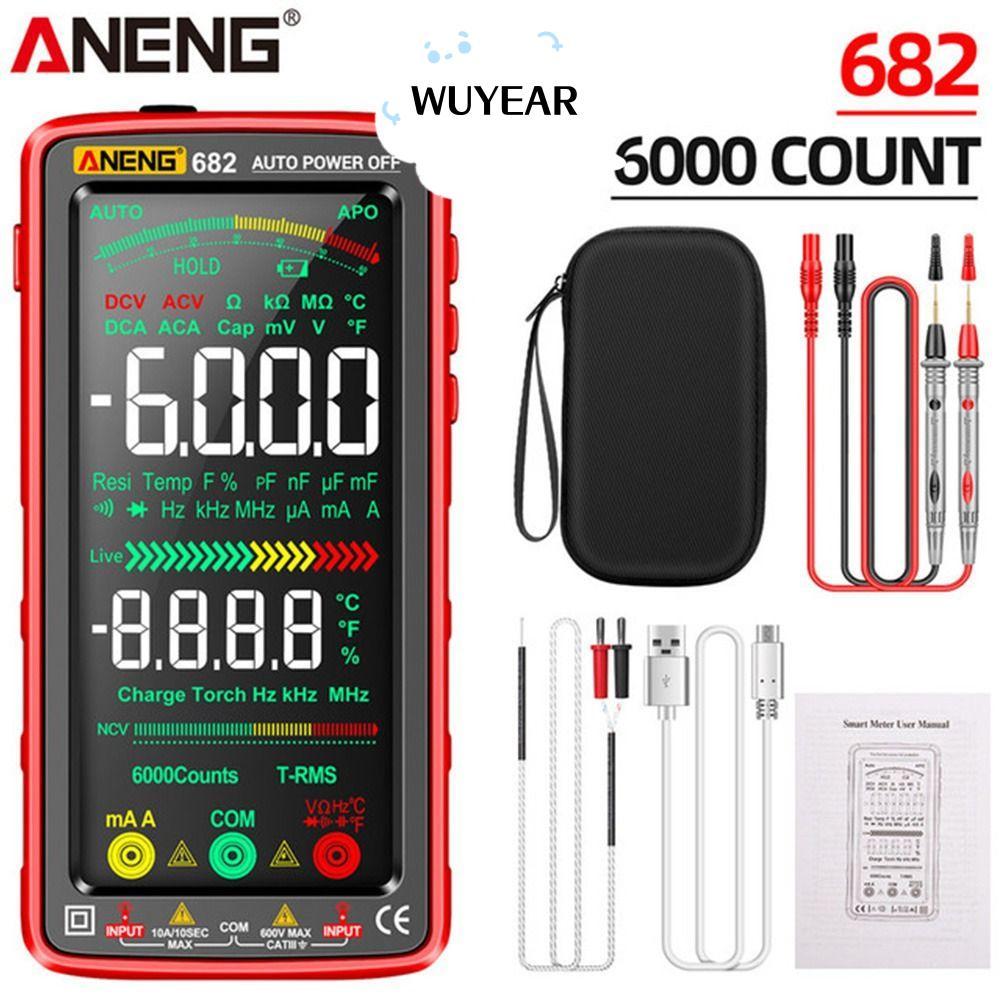 Wuyear ❀Ampe kế AC / DC ANENG 681 682 True RMS LCD Máy kiểm tra điện áp màn hình màu lớn