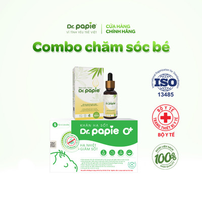 Combo Giữ Ấm Cơ Thể Khi Nằm Điều Hoà Phòng Cảm Cúm Cảm Mạo, Giảm Sốt Ốm Ngăn Ngừa Co Giật Dr.Papie