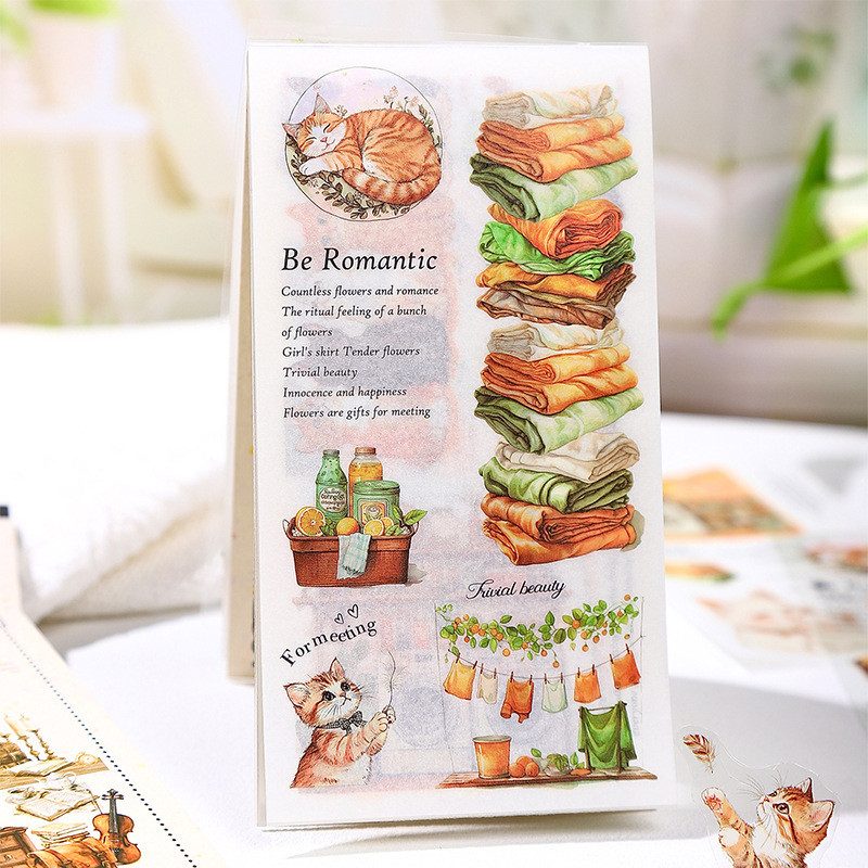 Mẫu mới năm 2026 Ketchup Girl Home Sceneing Dual-Material Die-Cut Sticker Book Soft House Time Serie