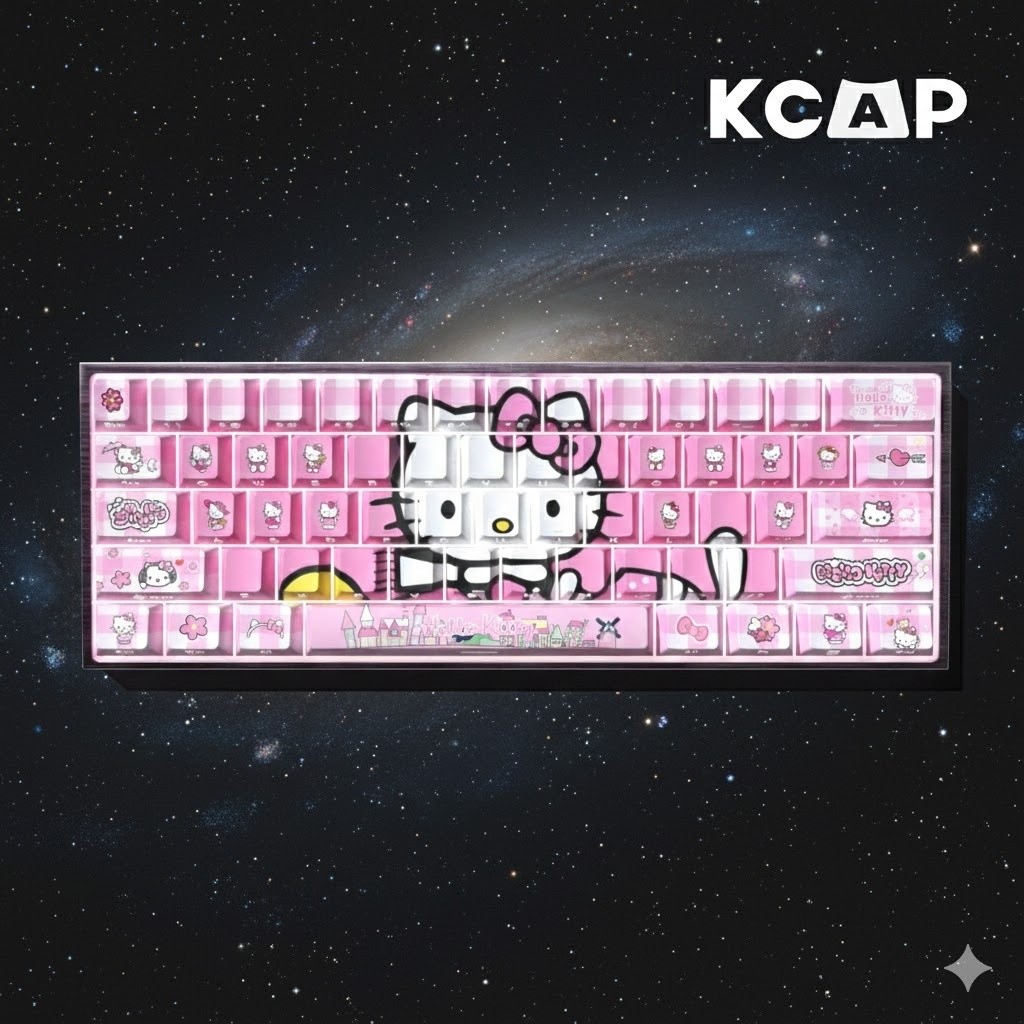 Keycap Hello Kitty Hồng PBT 74 Phím | KCAP – World of keycaps