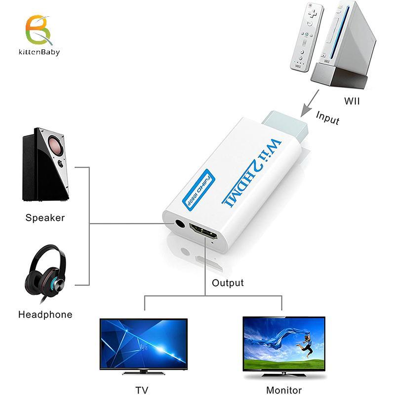 [Baby-t] Bộ chuyển đổi 1Pc Wii sang HDMI Bộ chuyển đổi 2HDMI Full HD Bộ chuyển đổi đầu ra âm thanh c