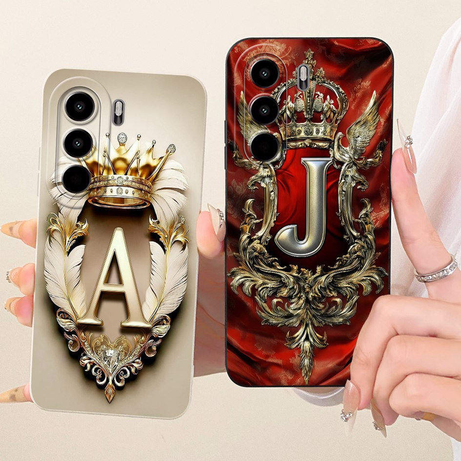 Dành Cho Itel Power 70 P673L Ốp Lưng Thời Trang Chữ Cái Ban Đầu Vương Miện Silicon Mềm Ống Kính Bảo 