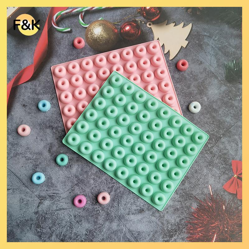 F & K Mini Donut Chảo Khuôn 48 Khoang Silicon Nhỏ Donut Khuôn Muffin Cho Khay Nướng Khuôn Làm Bánh D