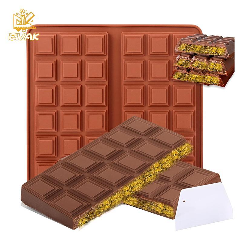 Alittlesetrtu Silicone Dubai Chocolate Bar Khuôn Cho Kẹo Chocolate Quả Hồ trăn Nhồi Bông Thanh Socol