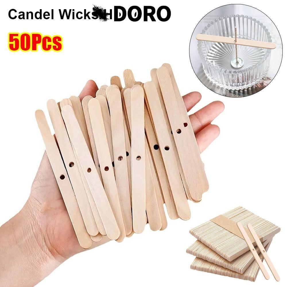 DORO 50 Cái Giá đỡ bấc Candel, Dụng cụ làm candel bằng gỗ 114mm, Thiết bị định tâm DIY bền bỉ Thủ cô