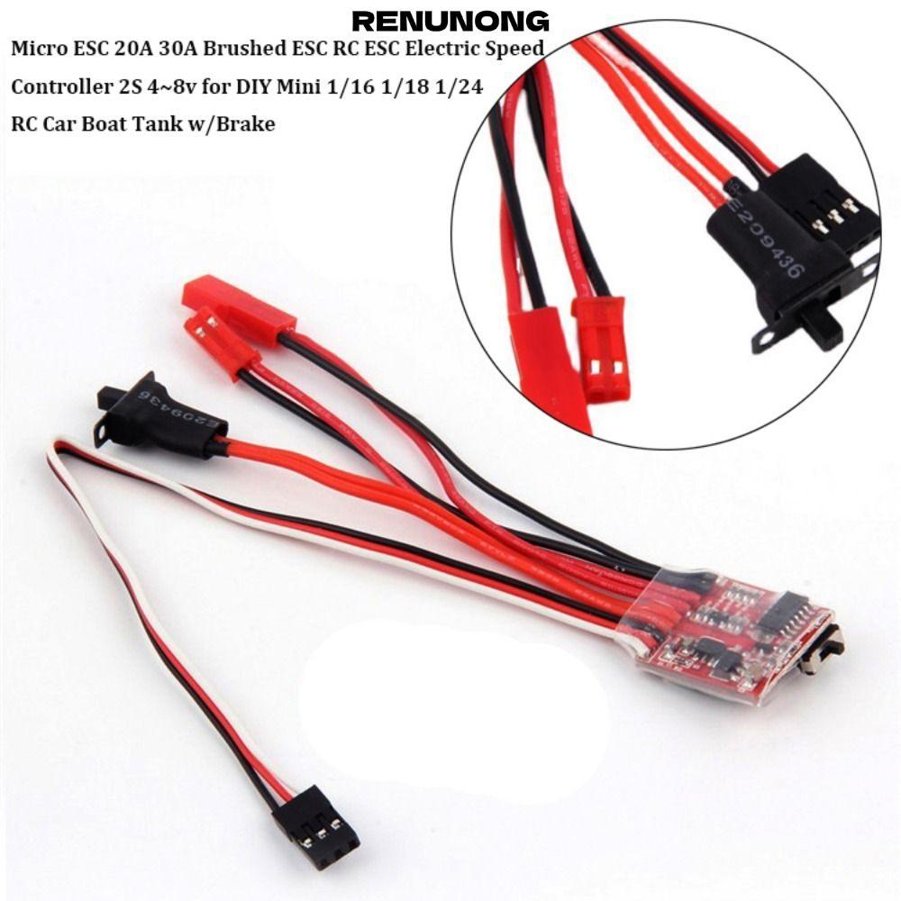 Bộ điều khiển tốc độ điện RENUNONG, Bàn chải 10A / 15A / 20A / 30A ESC RC ESC Micro ESC 20A 30A, Bìn