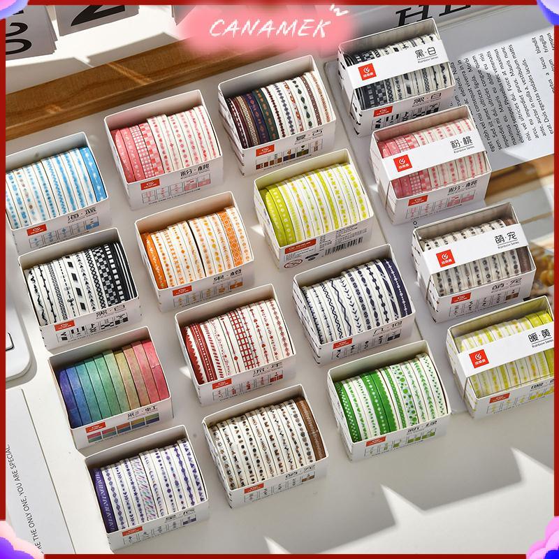 CANAMEK 10 Cuộn Slim Basic Washi Băng Scrapbooking Tiếp Liệu Washi Bộ Băng Rainbow Cinta Adhesiva De