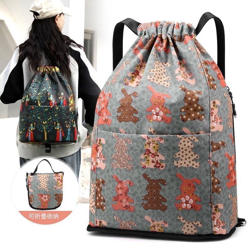 Túi Du Lịch Gấp Nhẹ Túi Dây Rút Ba Lô Nữ Đơn Giản Dây Rút Túi Bảo Quản Dung Tích Lớn Thể Thao Tập Gym Nam 03.01