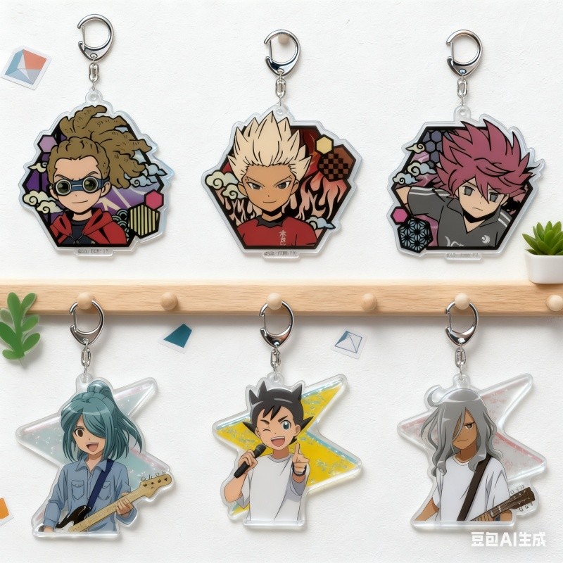 6CM Game INAZUMA ELEVEN 11 Acrylic Keyring Doll Anime Axel Blaze Yuto Kido Kira Hiroto Schoolbag pen