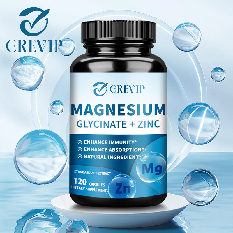 Viên nang GREVIP Magnesium Glycine + Zinc — Chứa Vitamin D3 và B6 hỗ trợ hệ miễn dịch và quá trình t