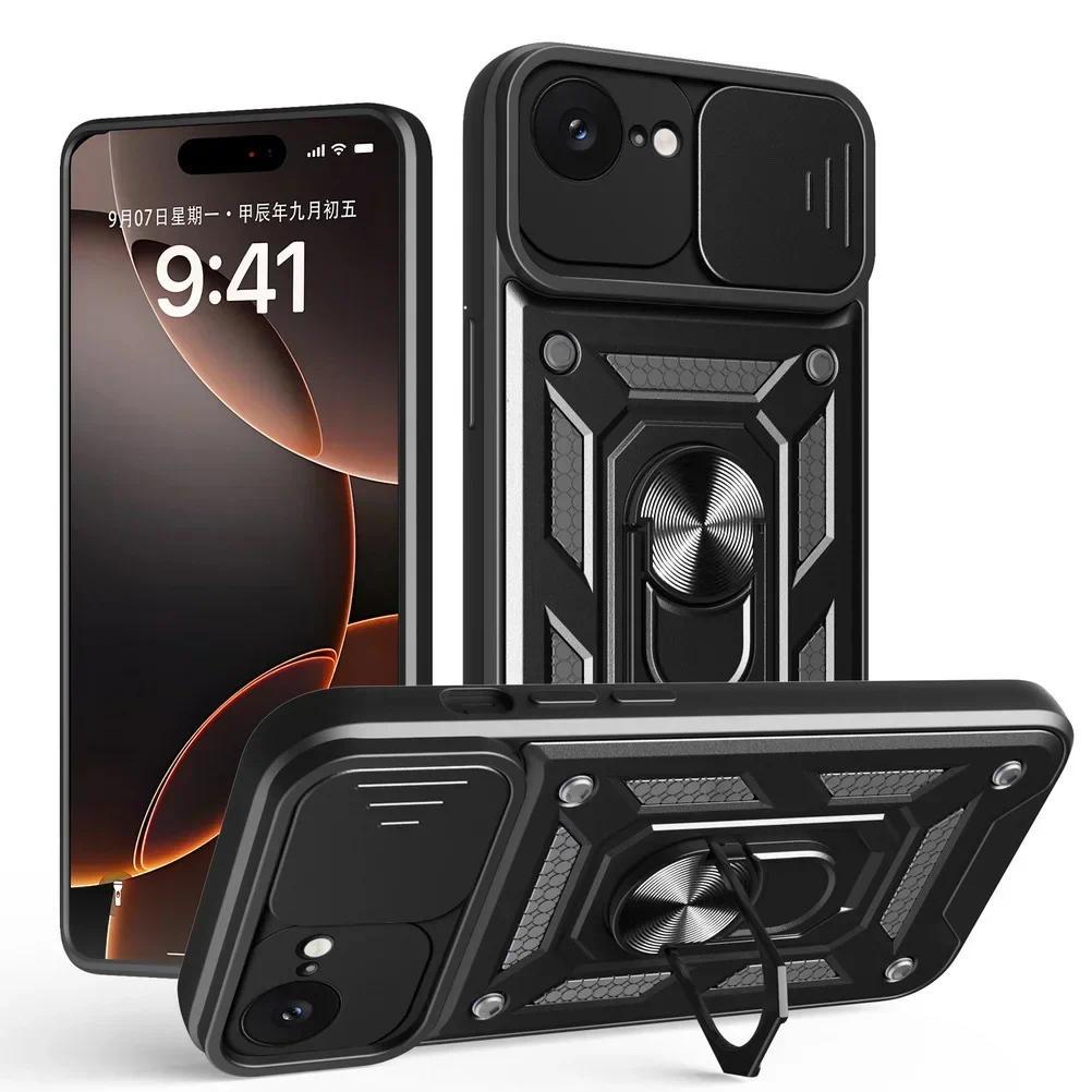 Trượt Bảo Vệ Ống Kính Máy Ảnh Dành Cho iPhone 17E 17 E Nhẫn Đứng Lai Chống Sốc Vỏ Điện Thoại Cho iPh