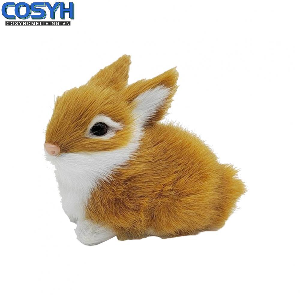 <cosyh>Mini Plush Bunny Realistic Appearance Exquisite Detailing Expressive Eyes