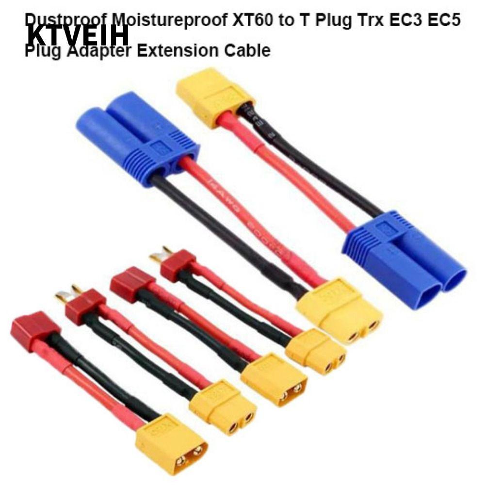 KTVEIH XT60 sang T Plug, 10 kiểu Trx EC3 EC5 Plug Adapter Extension, Bộ chuyển đổi cáp chống ẩm bằng