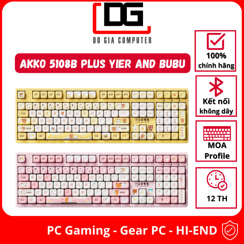 Bàn phím AKKO 5108B Plus Yier and Bubu Pink / Yellow