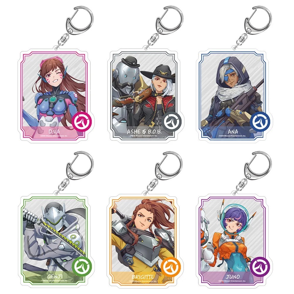 Móc khóa Overwatch 2 mica acrylic in hình nhân vật D.Va Kiriko Genji Mercy Hanzo Juno mẫu mới trang 