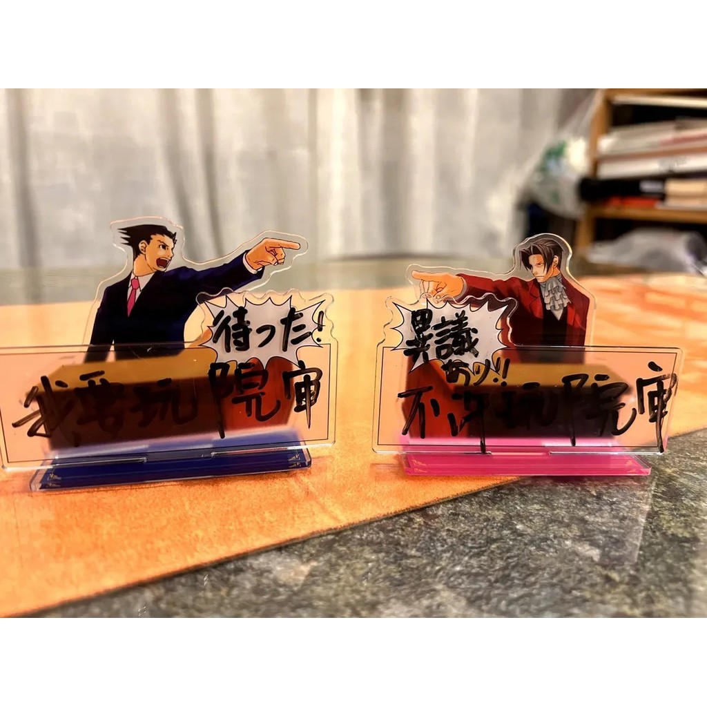 Standee Anime Ace Attorney Mô Hình Acrylic Luật Sư Tài Ba Phoenix Wright Miles Edgeworth Trang Trí B