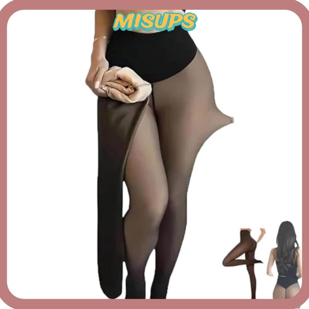 MISSIPS Magic Quần legging một chỗ, Dây nén Snatch Quần legging định hình eo, Quần legging lót lông 