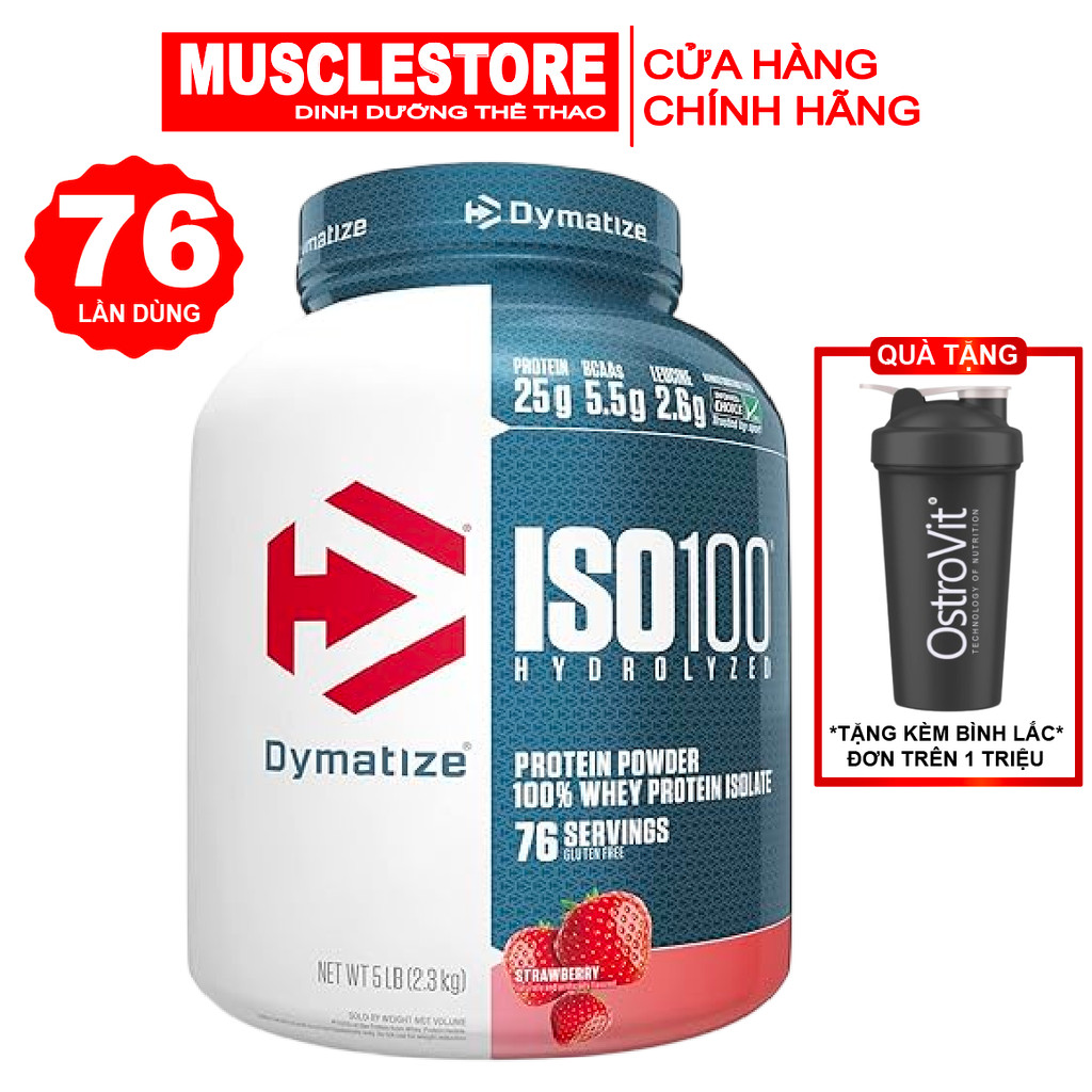 Dymatize ISO100 HYDROLYZED 5LBS (76 Lần Dùng), Bổ Sung Whey Protein Isolate & Hydrolyzed, Hỗ Trợ Tăn