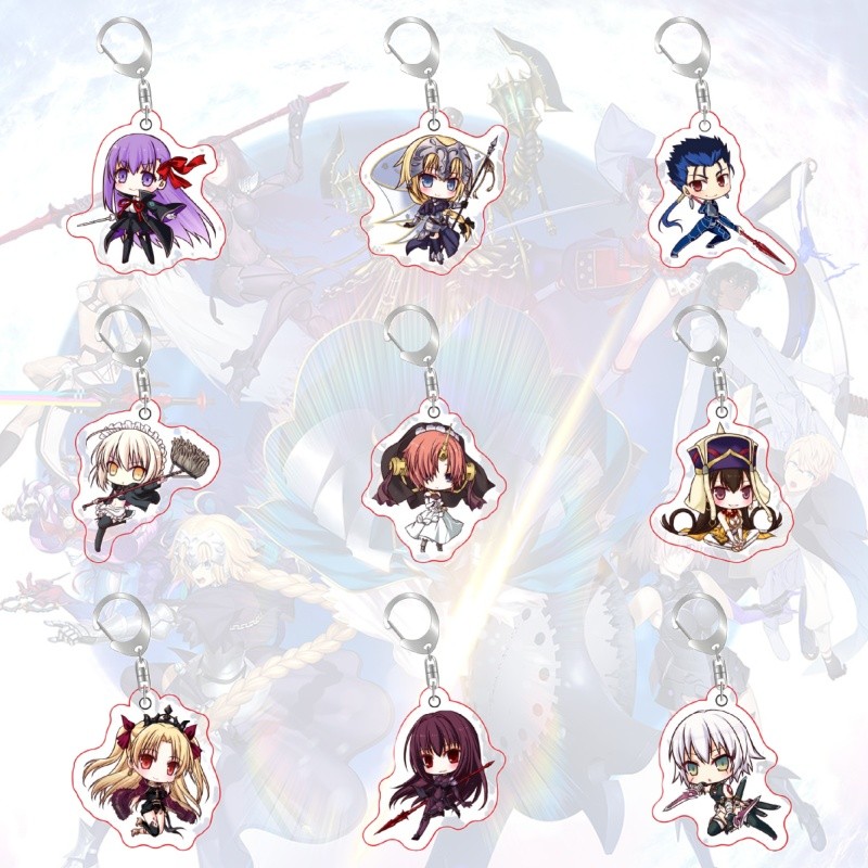Fate/Grand Order Anime FGO Acrylic Keychain Man Gilgamesh Key Chain key Chain Ring Keyring Holder Mo