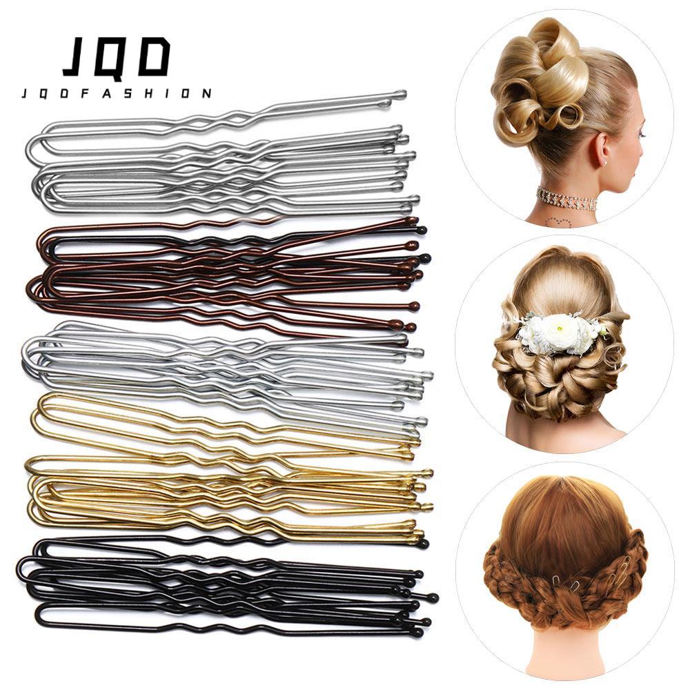 JQD 50 Cái / túi Kẹp Tóc Sóng Hình Chữ U Đơn Giản Kẹp Tóc