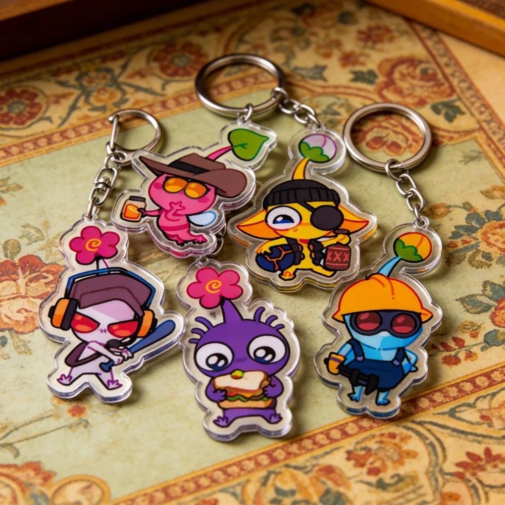 Móc khóa Team Fortress 2 TF2 Pikmin Acrylic Mica Chibi dễ thương phụ kiện treo cặp túi xách mô hình 