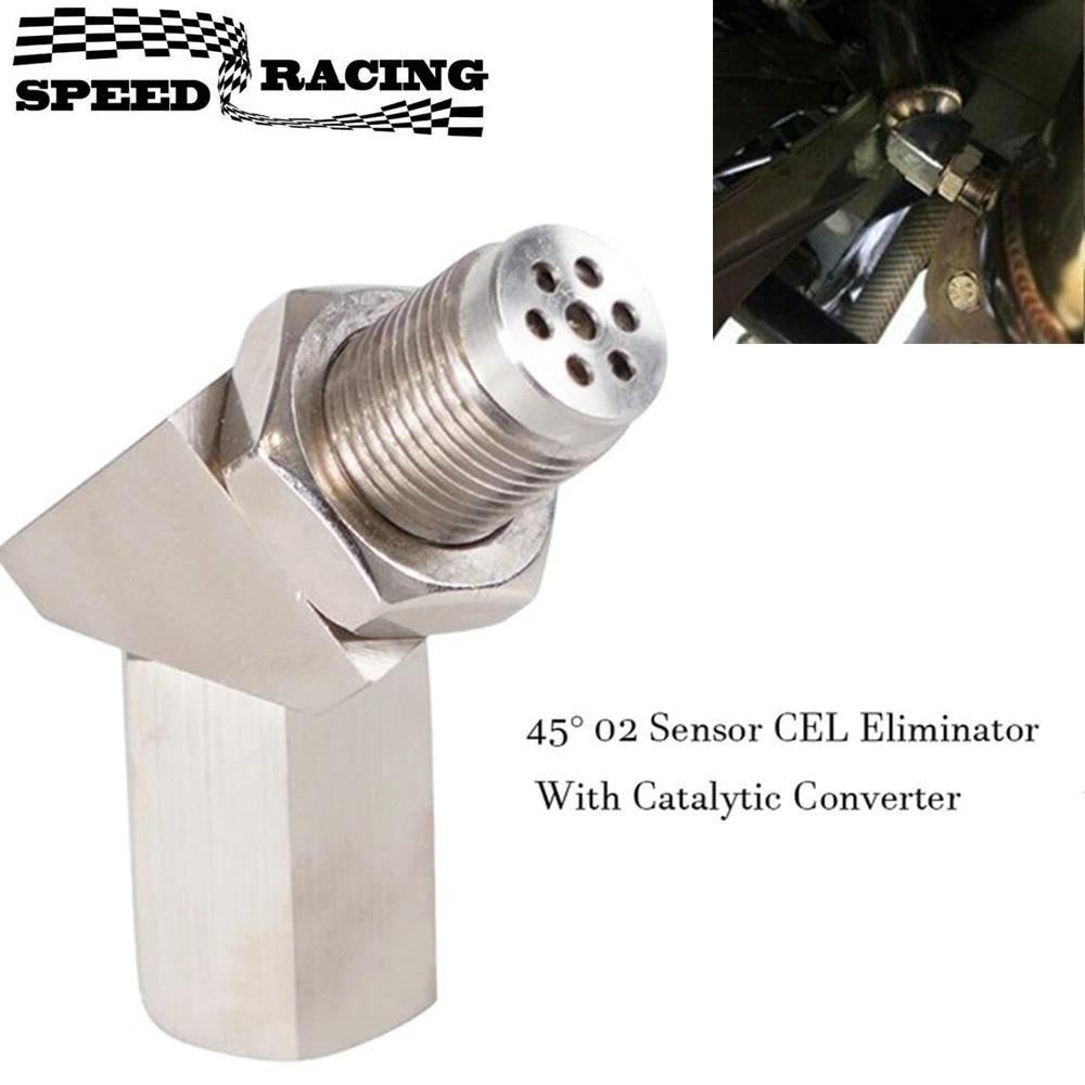 Chất Lượng Cao 45 Độ O2 Cảm Biến Oxy Adapter Nhôm Mở Rộng Miếng Đệm CEL Eliminator Với Bộ Chuyển Đổi