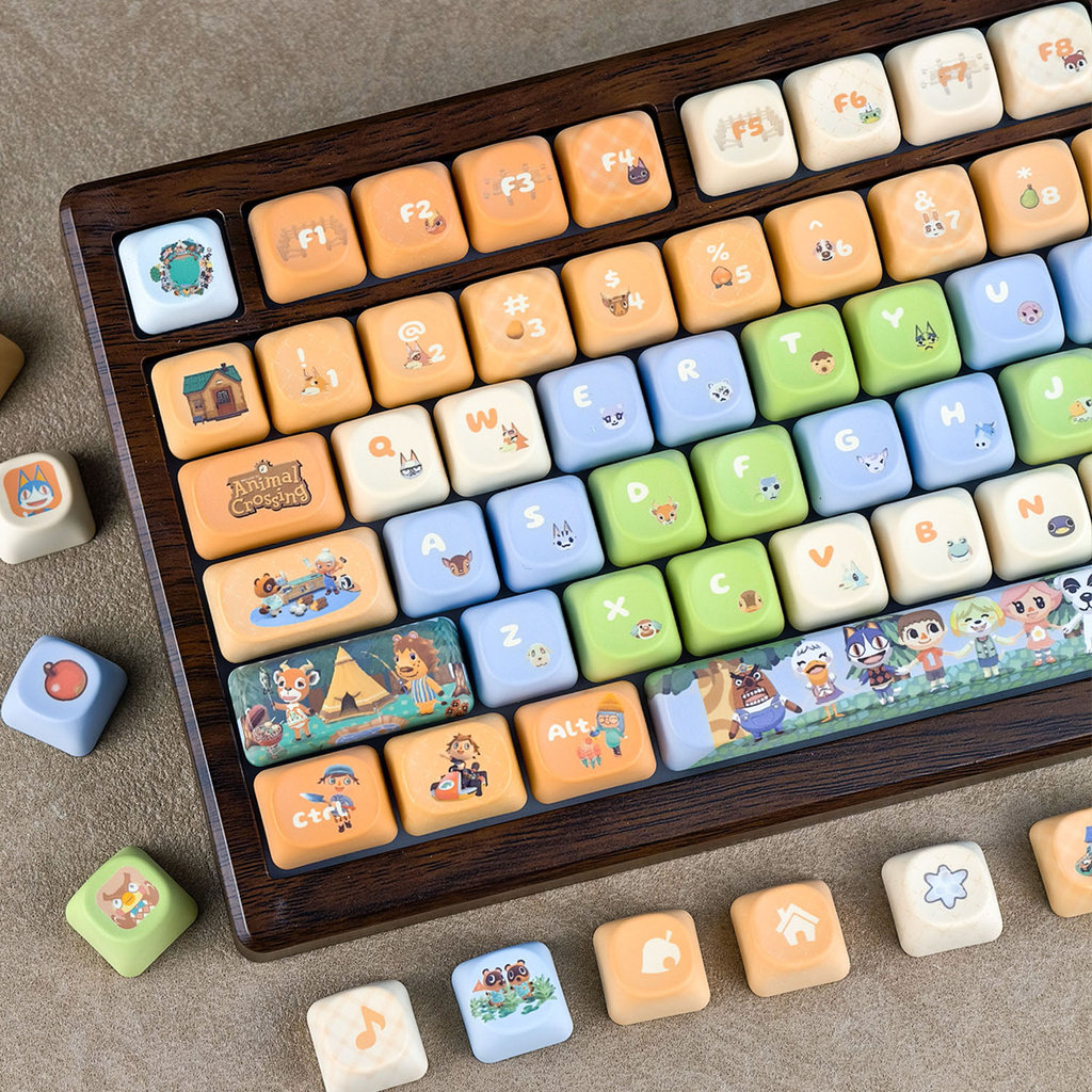 [Tiếng Anh / Thái / Hàn Quốc] MAIMOOO Animal Crossing Isabelle Keycap PBT 120 Phím MOA / Cherry Prof