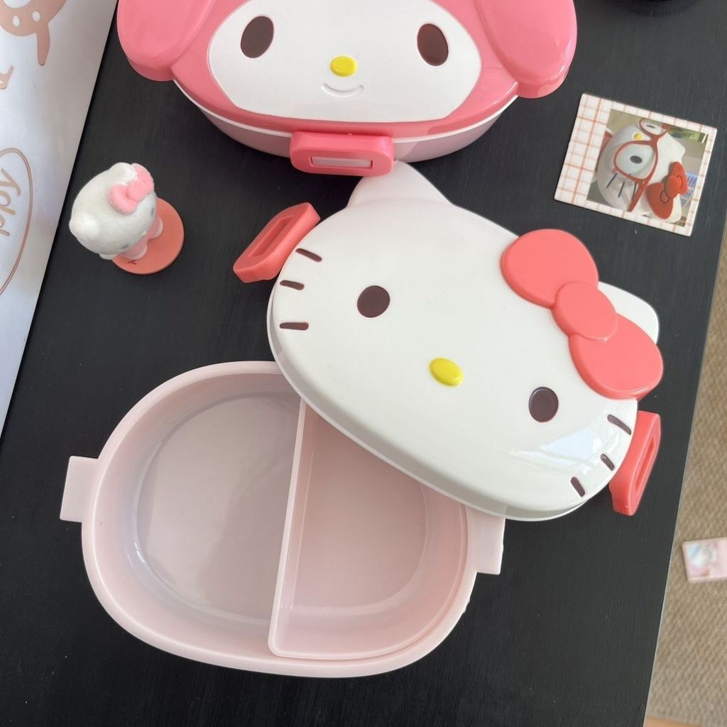 Japanese-style spoon lunch box12y Di hellokitty Portable lunch box set with fork and chopsticks, new