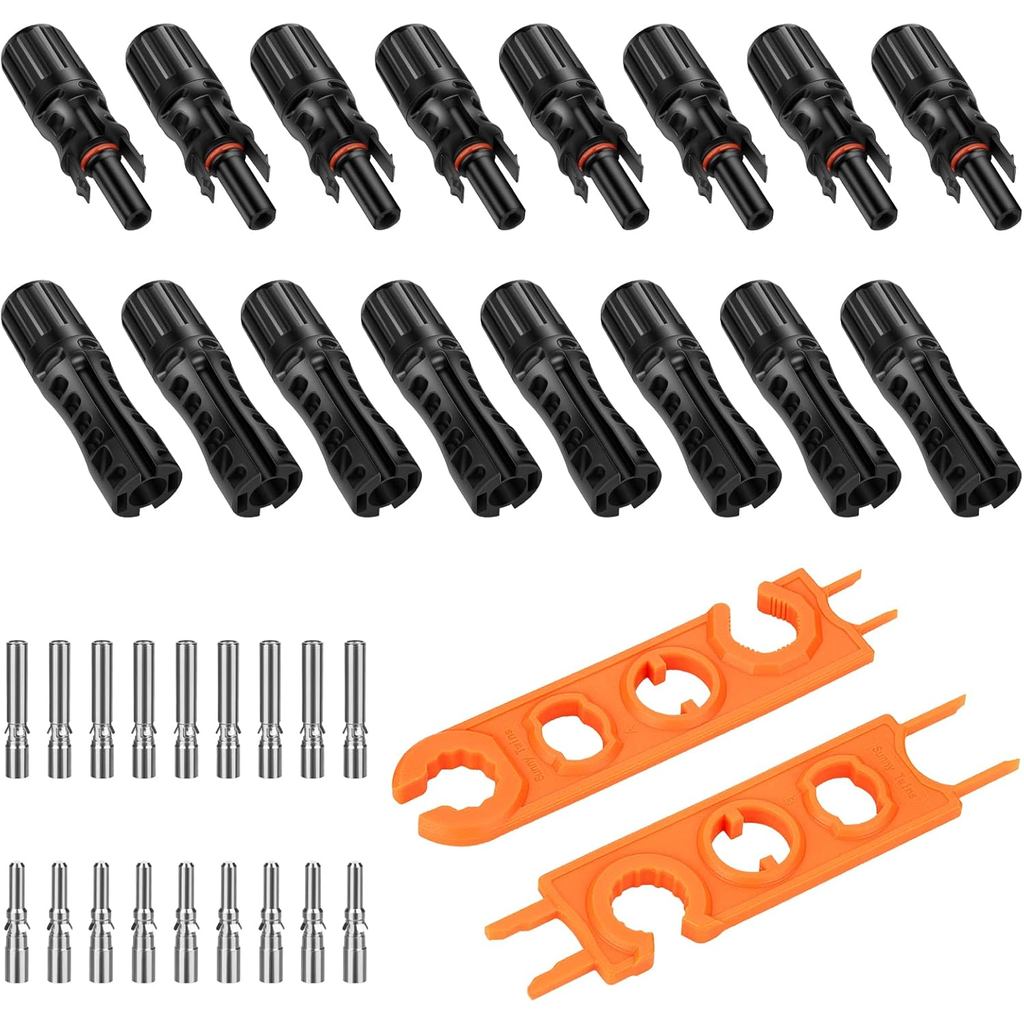 16 Đầu nối năng lượng mặt trời 8AWG có cờ lê, 8 cặp Đầu nối bảng điều khiển năng lượng mặt trời Nam 