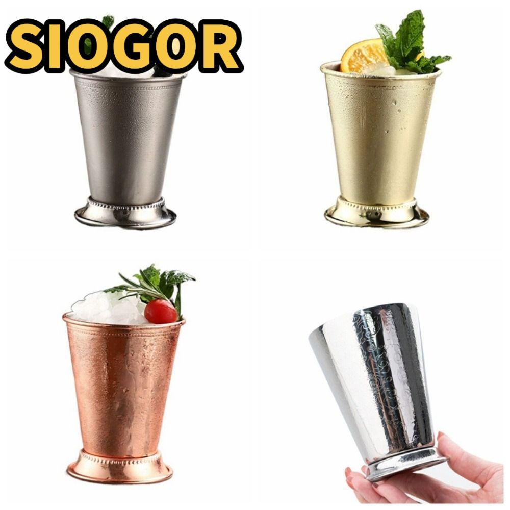SIOGOR Cán Bạc Hà Julep Cup, Cốc Cocktail Vàng Bạc, Thép Không Gỉ 350ml Mojito Cocktail Kính Nhà Bếp