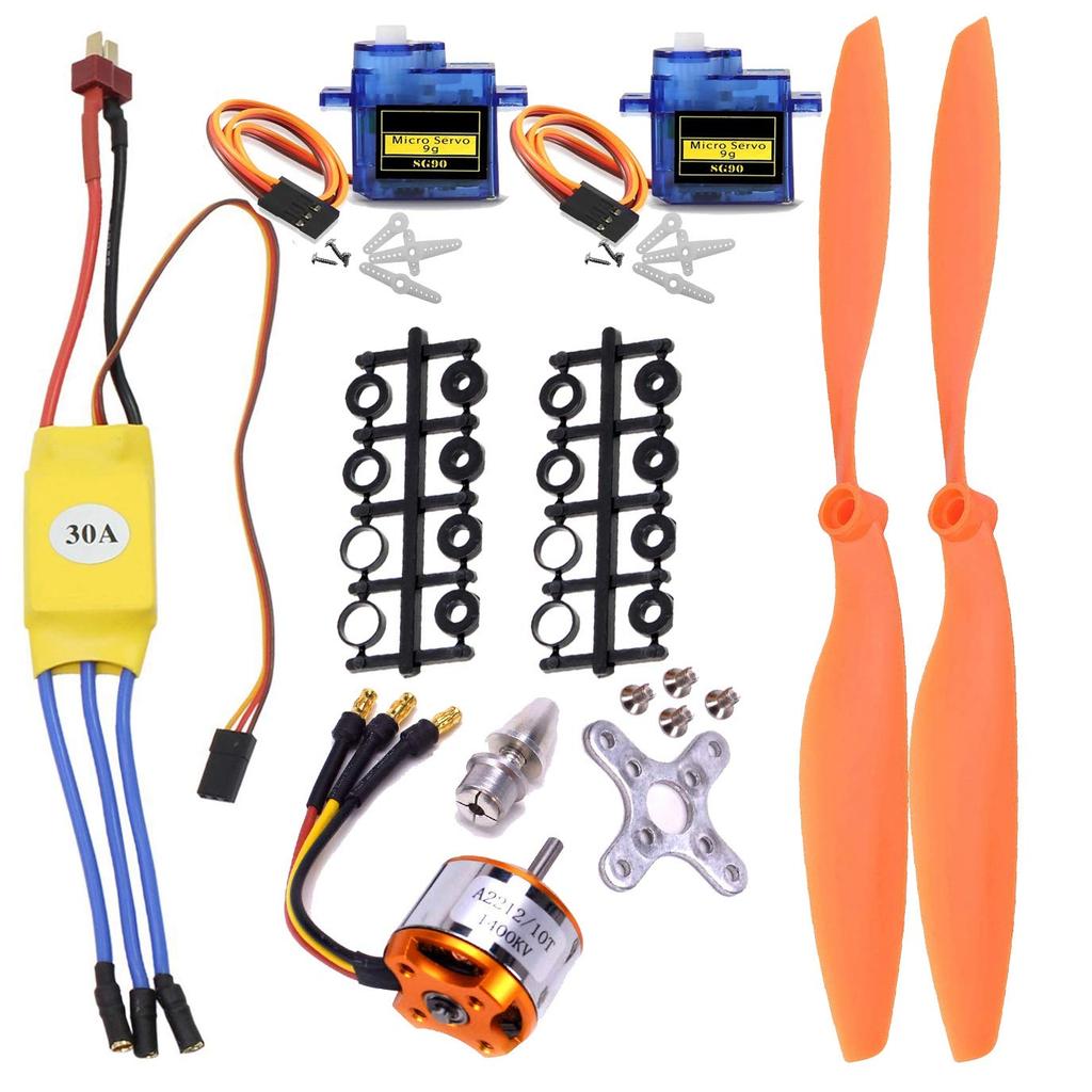 AbcGoodefg A2212 1400KV RC Động cơ không chổi than 30A ESC Motor SG90 Micro Servo 8060 Bộ cánh quạt 
