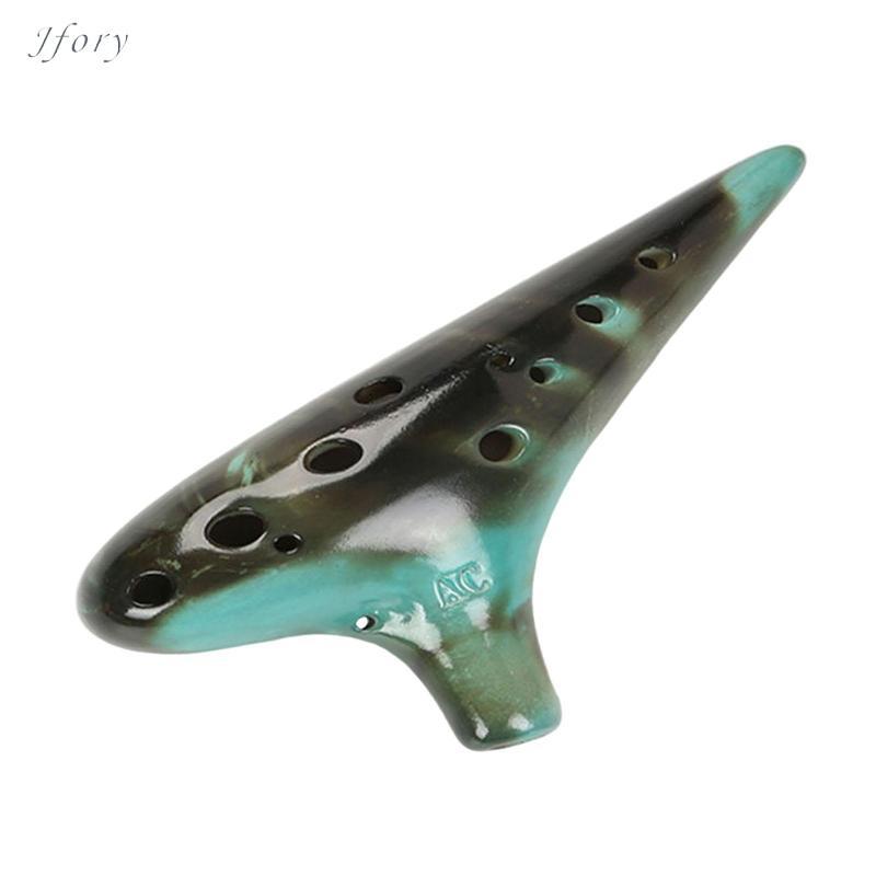Bộ dụng cụ Mini gốm sứ 12 lỗ Alto C Ocarina có dây đeo Túi lưu trữ để học nhạc chuyên nghiệp
