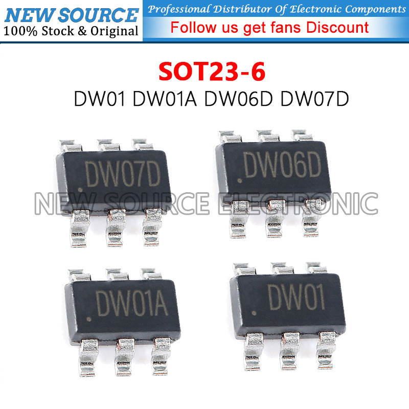 [5-20 chiếc] DW01 DW01A DW06D DW07D SOT23-6 Chip quản lý năng lượng pin SMD Nguồn mới
